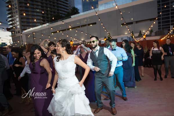 dancing wedding guests