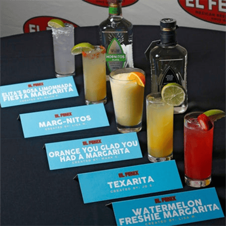 various margarita mixed cocktails