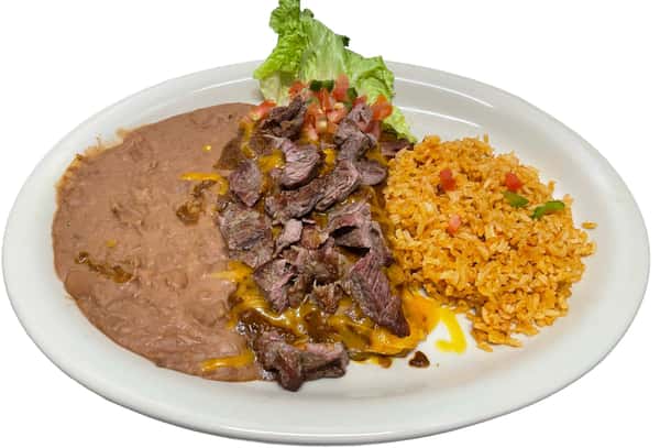 Fajita Steak Enchilada Plate
