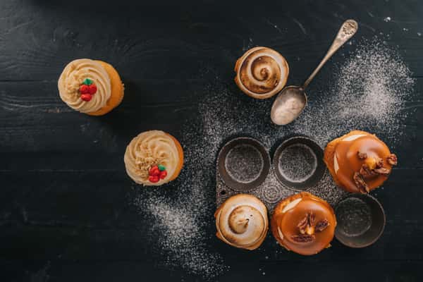 cupcakes being decorated