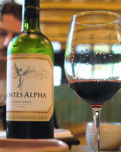 wine bottle and glass