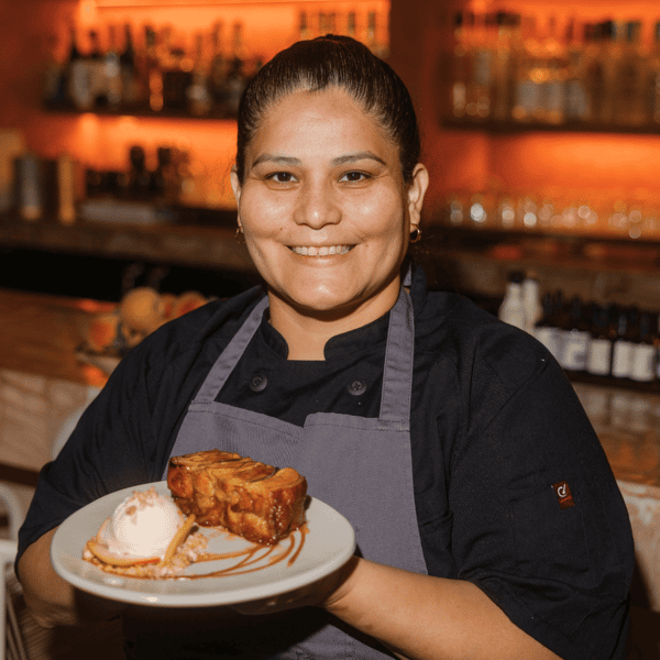 chef mayra peach bread pudding