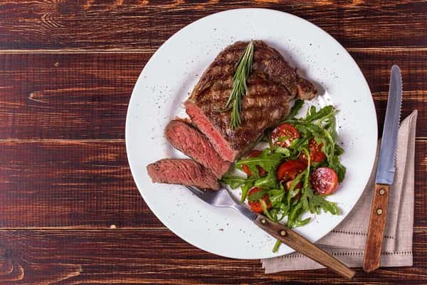 steak cut on a plate