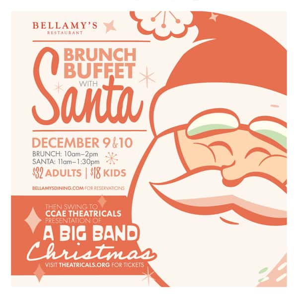 Brunch Buffet with Santa December 9 and 10 - cartoon smiling santa