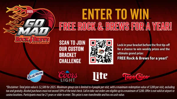 March Madness Bracketology Challenge - Join for your chance to win Free Rock & Brews for 1 Year