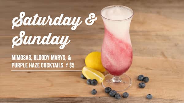 Saturday & Sunday Drink Specials American Food & Live Music