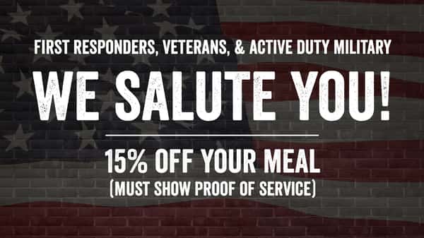 Veterans and First Responders Discount - 15%
