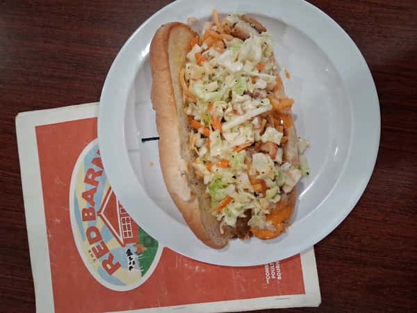 Loaded hot dog with coleslaw
