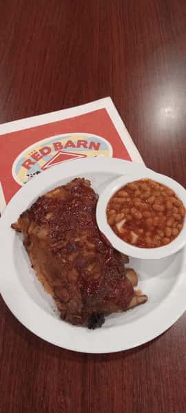 BBQ ribs with baked beans