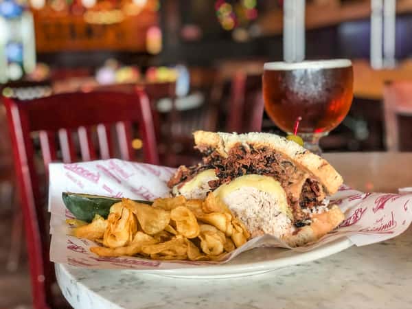 Titan sandwich with a side of chips