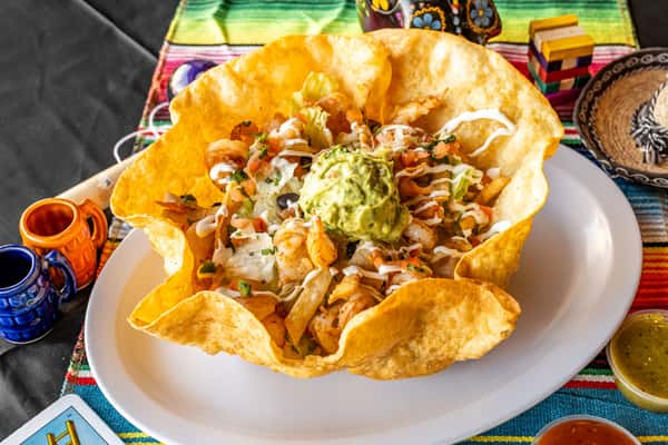 Todos Los Santos Tostada SaladwithShrimp