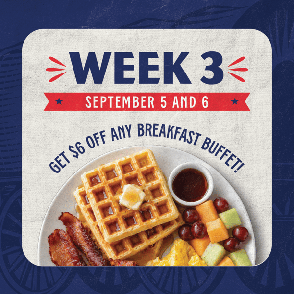 60th anniversary special - get $6 off any breakfast buffet