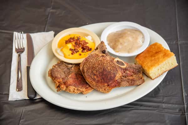 Fried pork chop meal