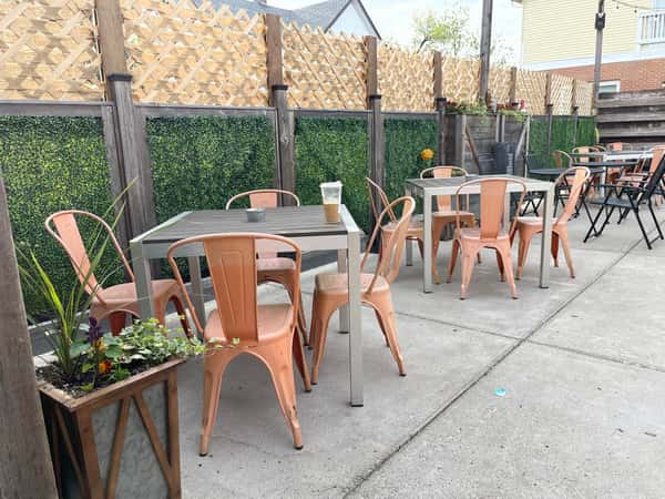 Outdoor tables and chairs