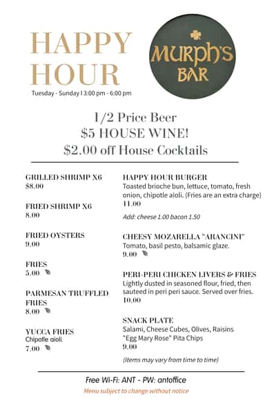 Happy Hour Menu