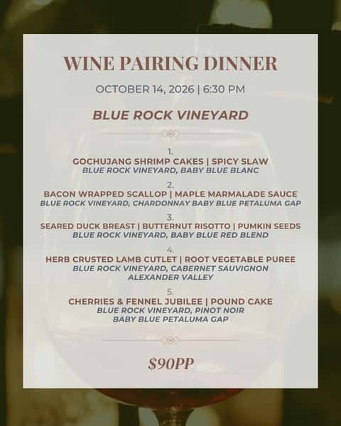 Wine Pairing Dinner OCTOBER 2026