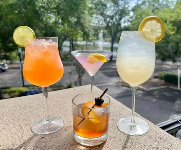 Cocktails on a table