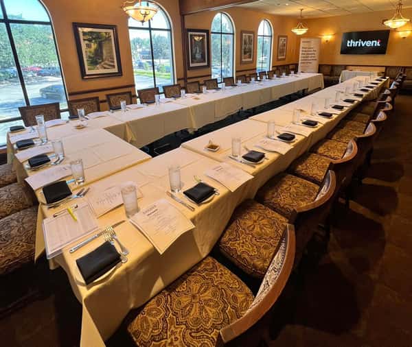 Tables setup in a banquet style