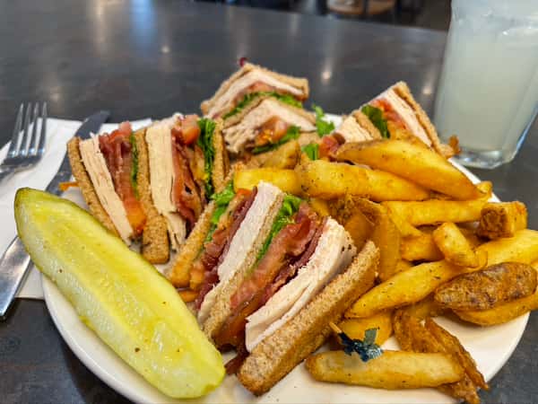 Turkey Club with French Fries