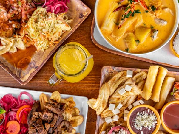 Variety of mixed Honduran meals