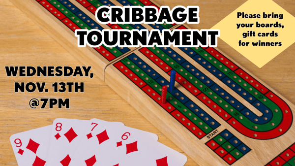 Cribbage board with tournament information
