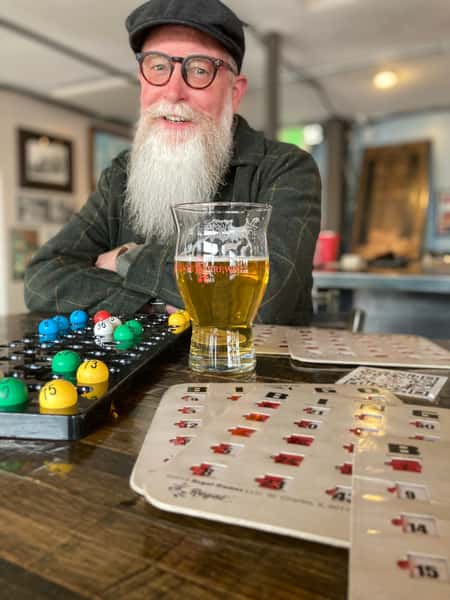 Steve with bingo cards