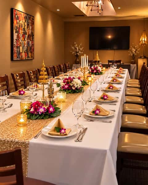 Bold flavors, a warm room, and a table set exactly for your group... Holiday dining done beautifully. Inquire about private events today. 

#CoconutBayThaiRestaurant #BurlingameCatering
