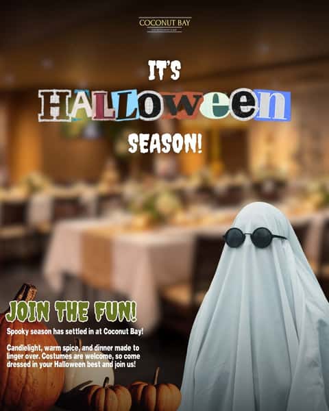 Spooky season has settled in at Coconut Bay. 🎃 Costumes, curry, and candlelit corners this Halloween. 🌙 Dress up if the mood strikes, then settle in for a slow, festive dinner. Your table is waiting! 

#BurlingameDining #HalloweenAtCoconutBay