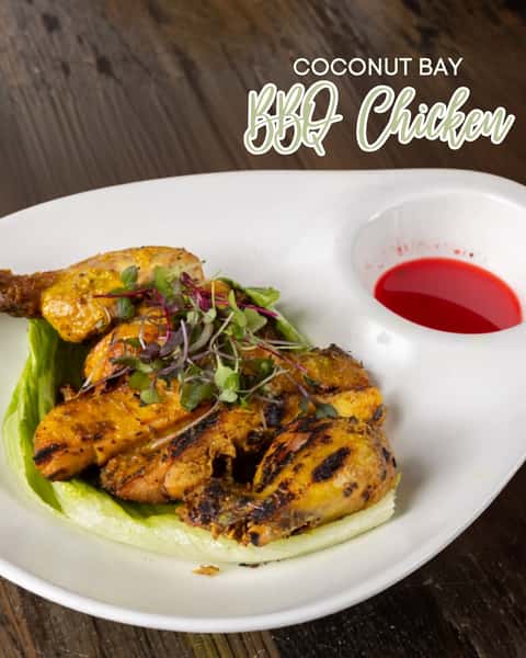 Half a chicken, grilled over an open flame and glazed with a sweet and sour sauce that earns every forkful. 🌿 Our BBQ Chicken is the kind of dish that makes you want to linger a little longer.
#CoconutBayThaiRestaurant #BBQChicken #ThaiGrill