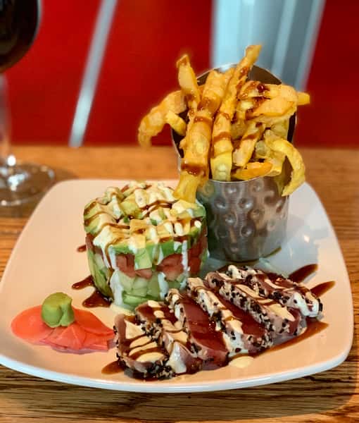 AHI TUNA & AVOCADO STACK - The Lanes Bowl & Bistro - Pub in Mashpee, MA