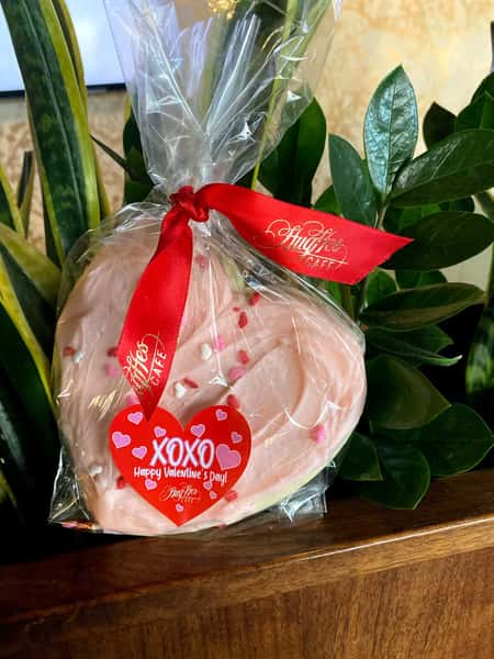 Gift Wrapped Heart Sugar Cookie - Valentine's Day