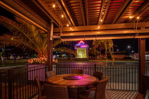 Front Corner of the Patio at The Firehouse Grill