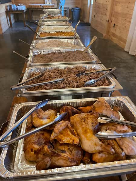 large catering spread