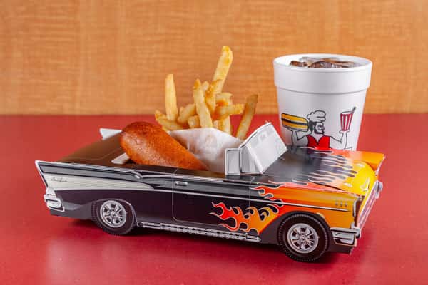 Kids Corn Dog with French Fries & Drink