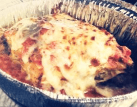 Chicken parmesan in a to-go container