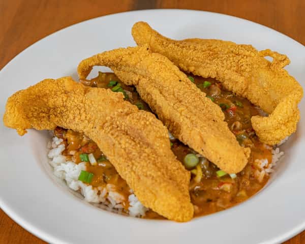 3 Fish over Crawfish Étouffée