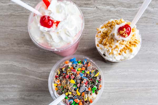 Sundae and milkshake
