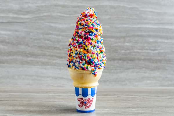Soft serve with sprinkles cone