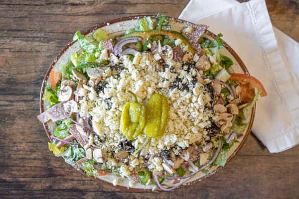 Greek Salad with Garlic Bread