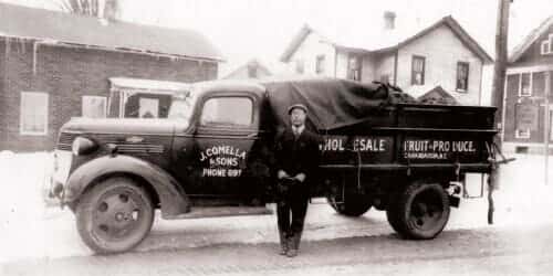 old black and white photo of Comella's family member