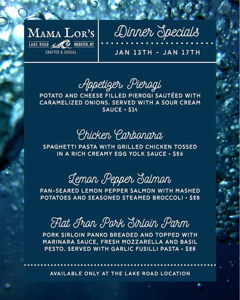 Dinner Specials 01.13.26-01.17.26