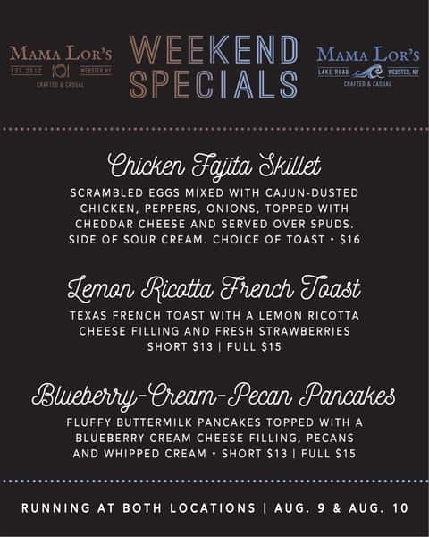 Weekend Specials (8/9-8/10)