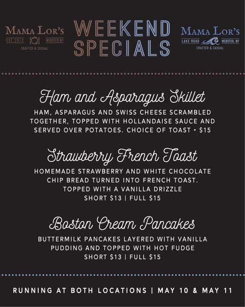 Weekend Specials (5/10-5/11)