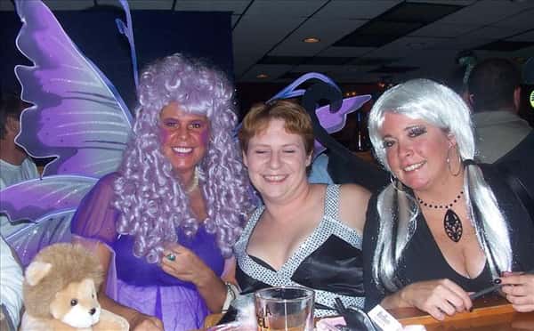three friends dressed as fairies