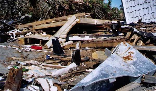 various hurricane debris