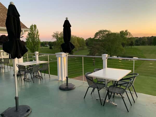 patio deck in the evening