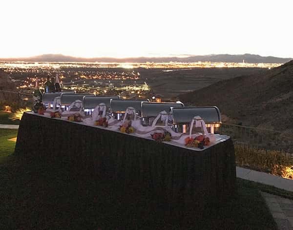 table set up at wedding