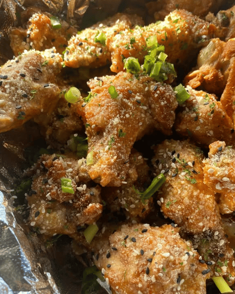 Close-up view of crispy, seasoned grill found exclusively at Prime 757