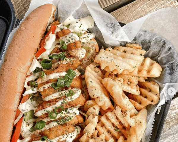 Crispy meal with a grilled side