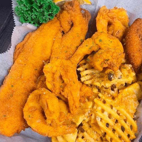A seafood mix created fresh at Prime 757